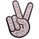ReadyGolf: Hand Gesture - Peace Sign Ball Marker & Hat Clip with Crystals