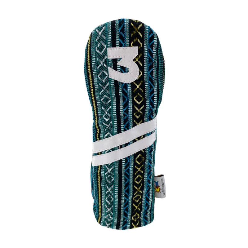 Sunfish: Woven Ace Style Headcovers (Driver, Fairway, Hybrid or Set) - Peacock