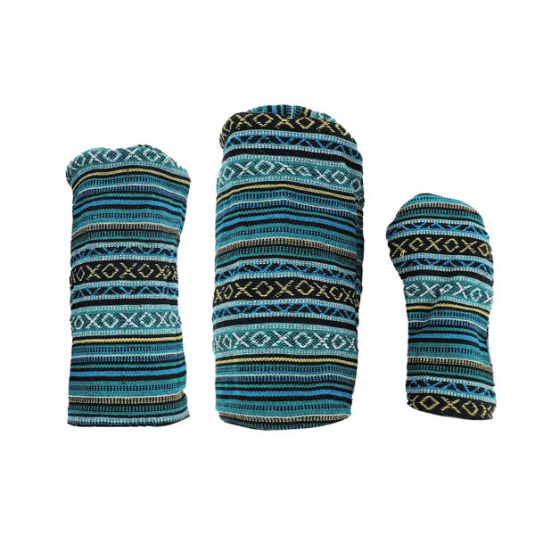 Sunfish: Hand-Woven Barrel Headcovers Set - Peacock