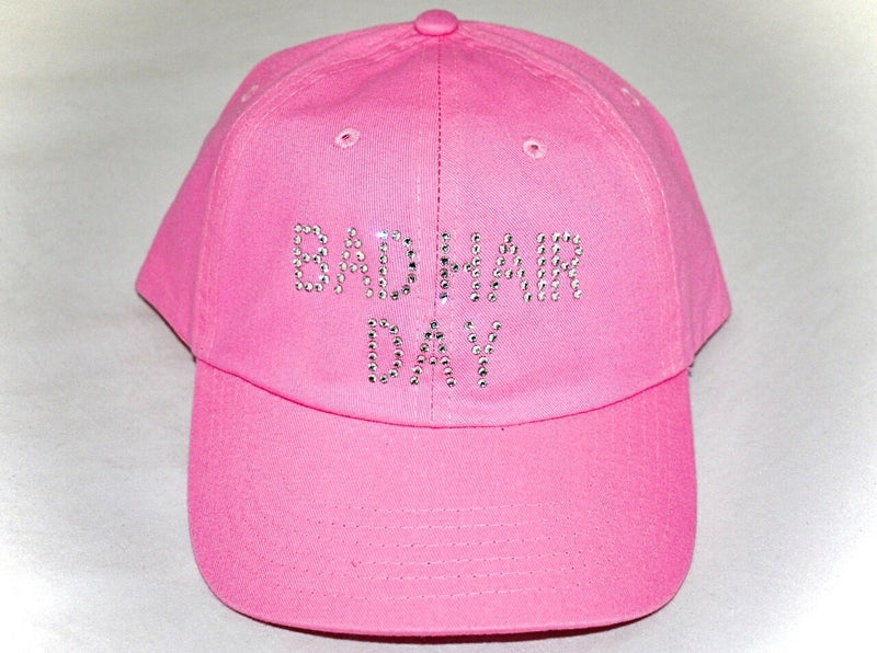 Dolly Mama Ladies Rachel Baseball Hat - Bad Hair Day on Pink