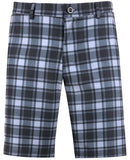 Tattoo Golf: Men's Plaid Cool-Stretch Golf Shorts - Black Clothing