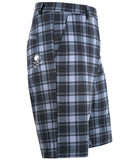 Tattoo Golf: Men's Plaid Cool-Stretch Golf Shorts - Black Clothing