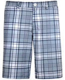 Tattoo Golf: Men's Plaid Cool-Stretch Golf Shorts - Grey Clothing