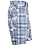 Tattoo Golf: Men's Plaid Cool-Stretch Golf Shorts - Grey Clothing