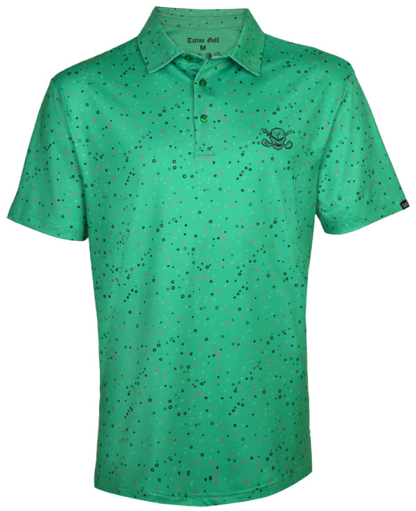 Tattoo Golf: Men's Players Cool-Stretch Golf Shirt - Green