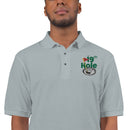 The 19th Hole Men's Embroidered Golf Polo Shirt by ReadyGOLF