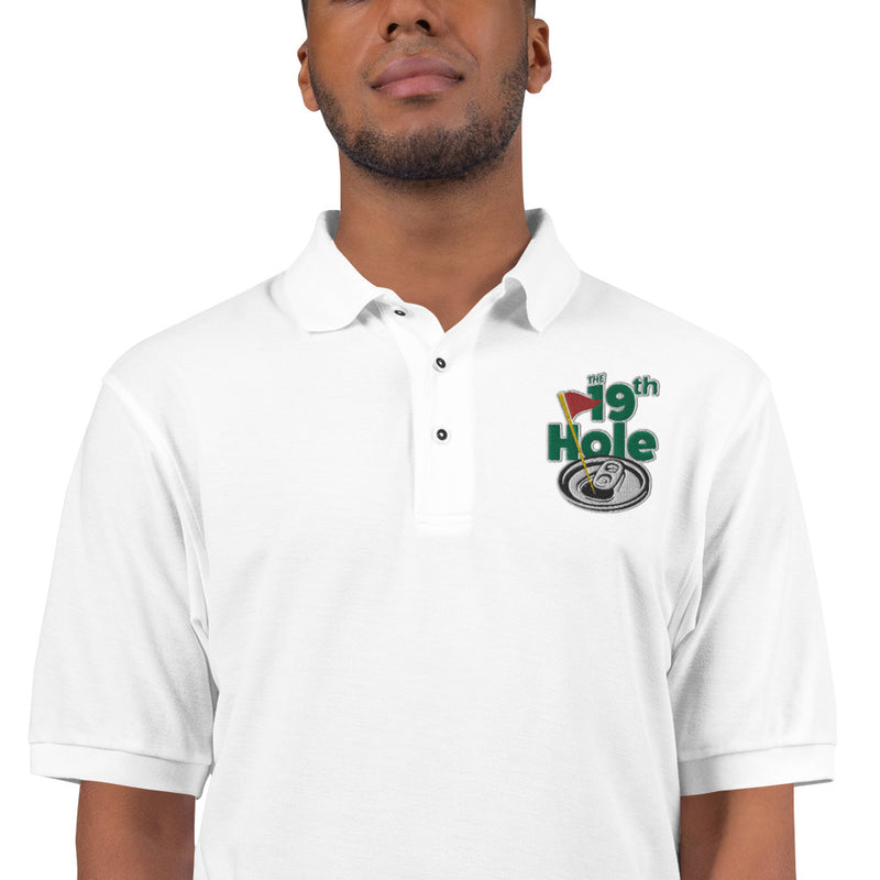 The 19th Hole Men's Embroidered Golf Polo Shirt by ReadyGOLF