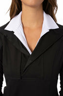 Golftini Women's Black Contrast Quarter Zip Pullover (Size Medium) SALE