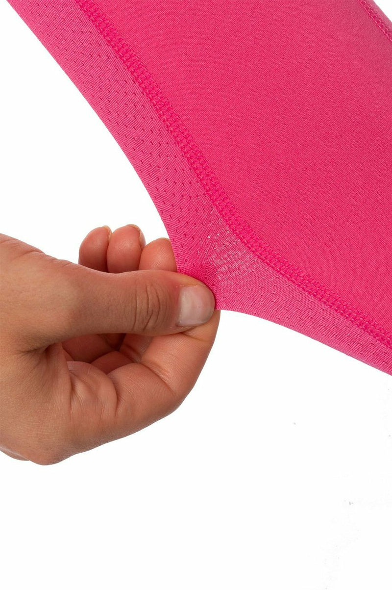 Golftini: Women's Contrast Quarter Zip Pullover -  Hot Pink