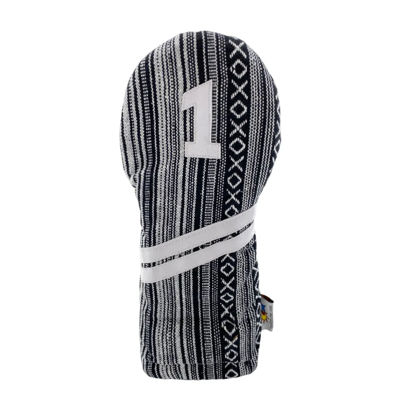 Sunfish: Woven Ace Style Headcovers (Driver, Fairway, Hybrid or Set) - Salt and Pepper