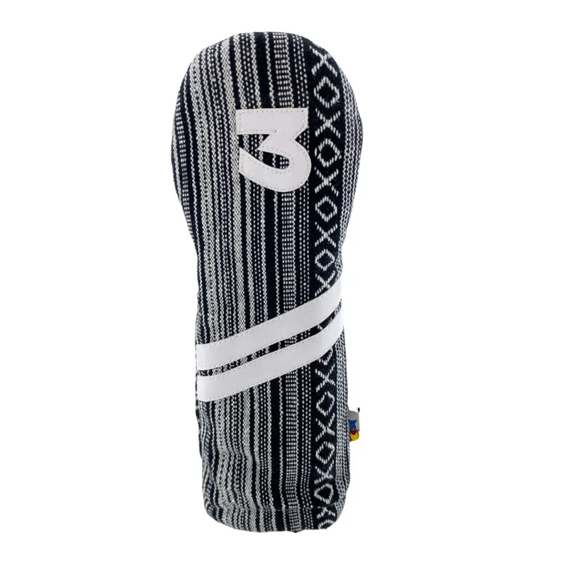 Sunfish: Woven Ace Style Headcovers (Driver, Fairway, Hybrid or Set) - Salt and Pepper