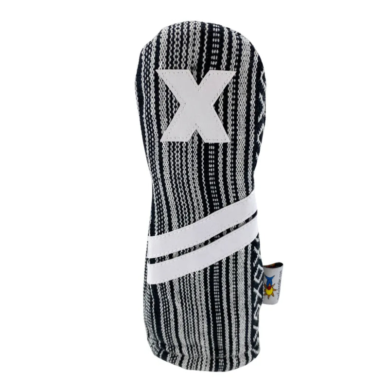 Sunfish: Woven Ace Style Headcovers (Driver, Fairway, Hybrid or Set) - Salt and Pepper