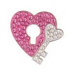 Bonjoc: Ball Marker & Hat Clip - Seema Sparkle Line - Key to My Pink Heart