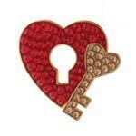 Bonjoc: Ball Marker & Hat Clip - Seema Sparkle Line - Key to My Red Heart
