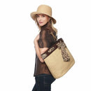 Physician Endorsed: Women's Serengeti Hat & Bag Set & Matching Scarf - Tan/Leopard