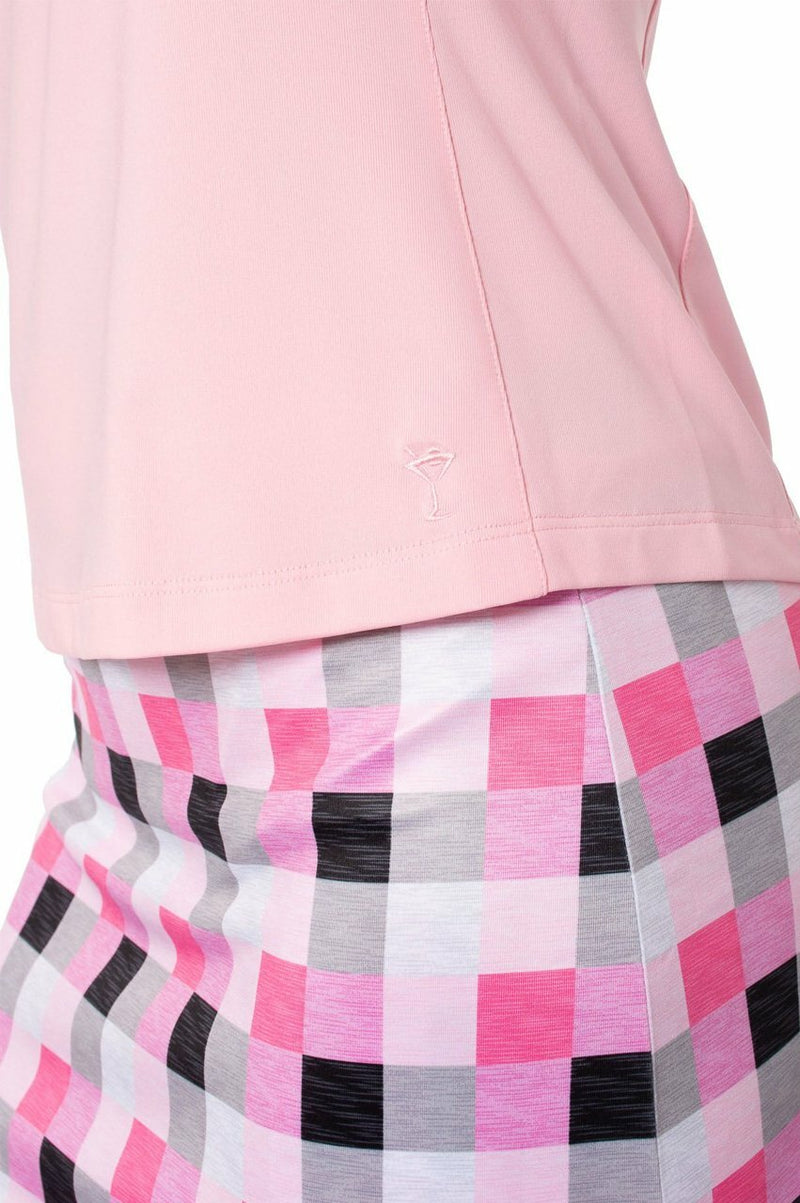 Golftini: Women's Short Sleeve Ruffle Tech Polo - Light Pink