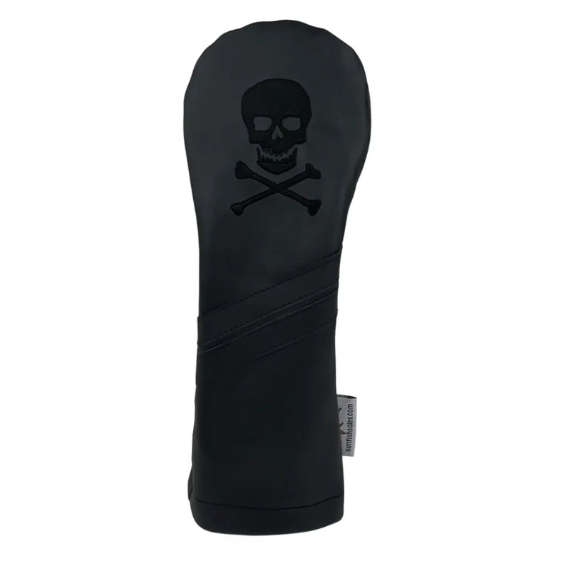 Sunfish: Leather Headcovers - Murdered Out Skull and Crossbones