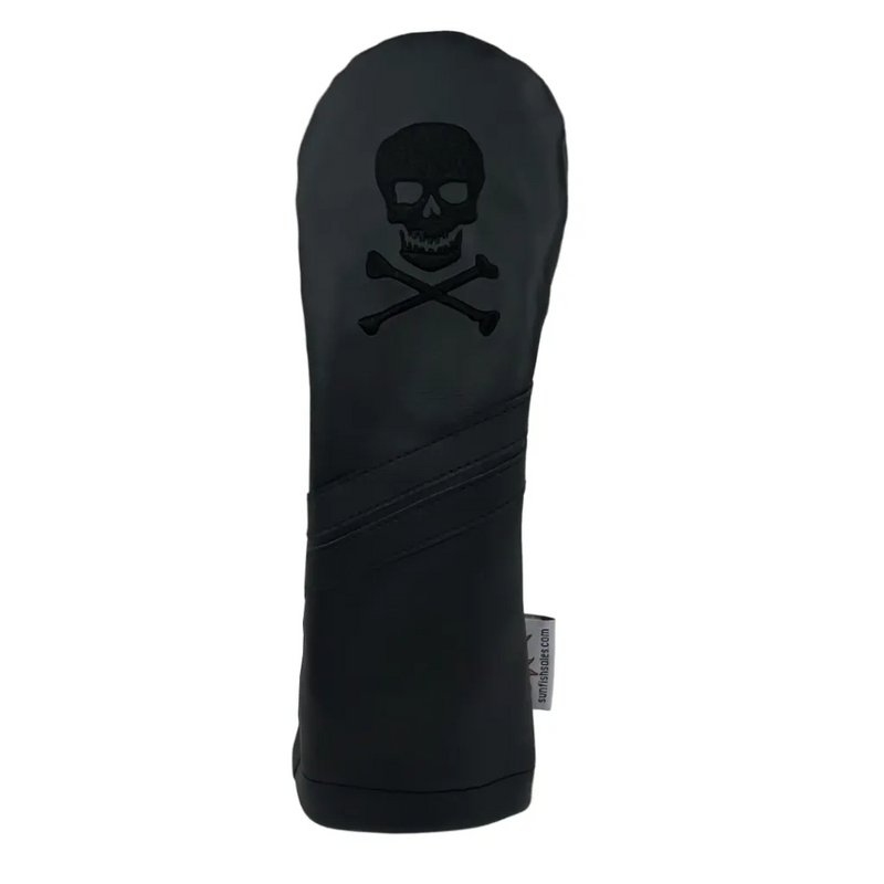 Sunfish: Leather Headcovers - Murdered Out Skull and Crossbones