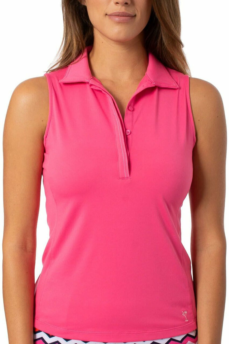 Golftini: Women's Sleeveless Fabulous Polo - Hot Pink