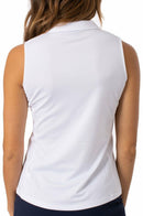 Golftini: Women's Sleeveless Ruffle Tech Polo - White