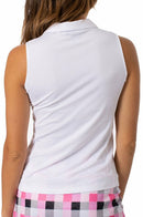Golftini: Women's Sleeveless Zip Tech Polo - White Clothing