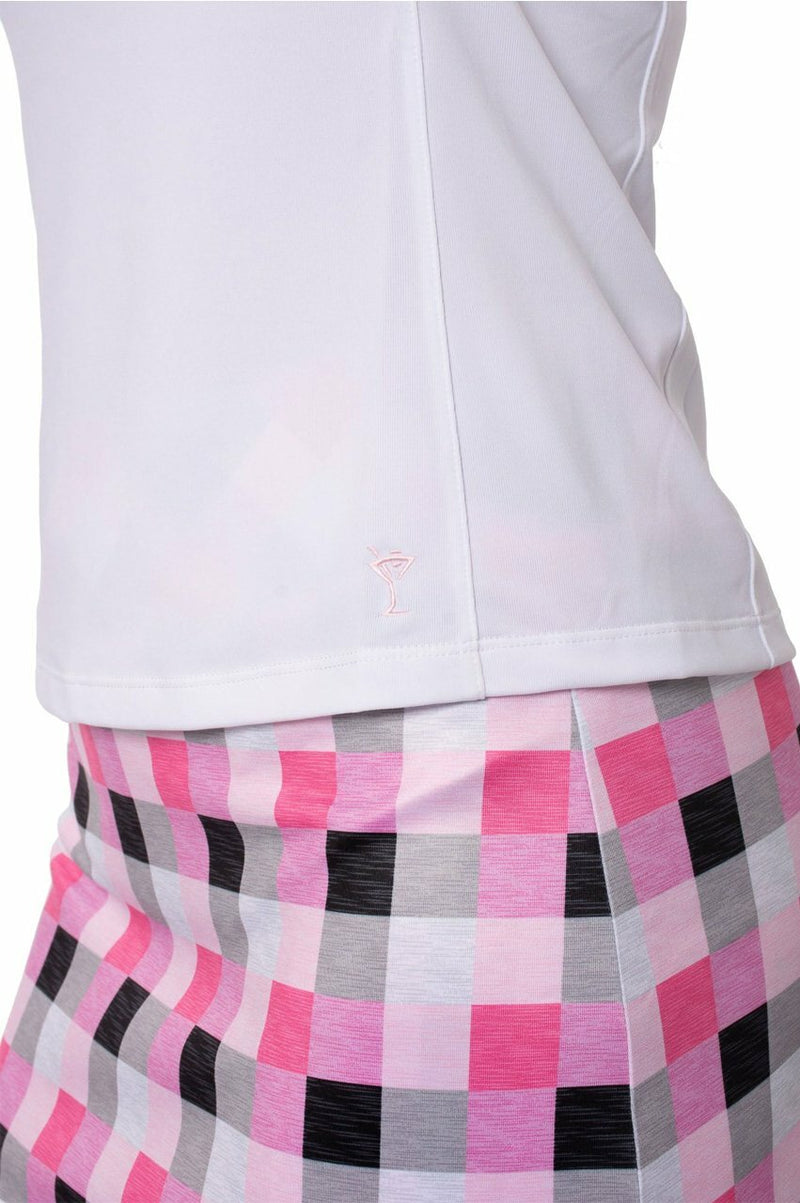 Golftini: Women's Sleeveless Zip Tech Polo - White