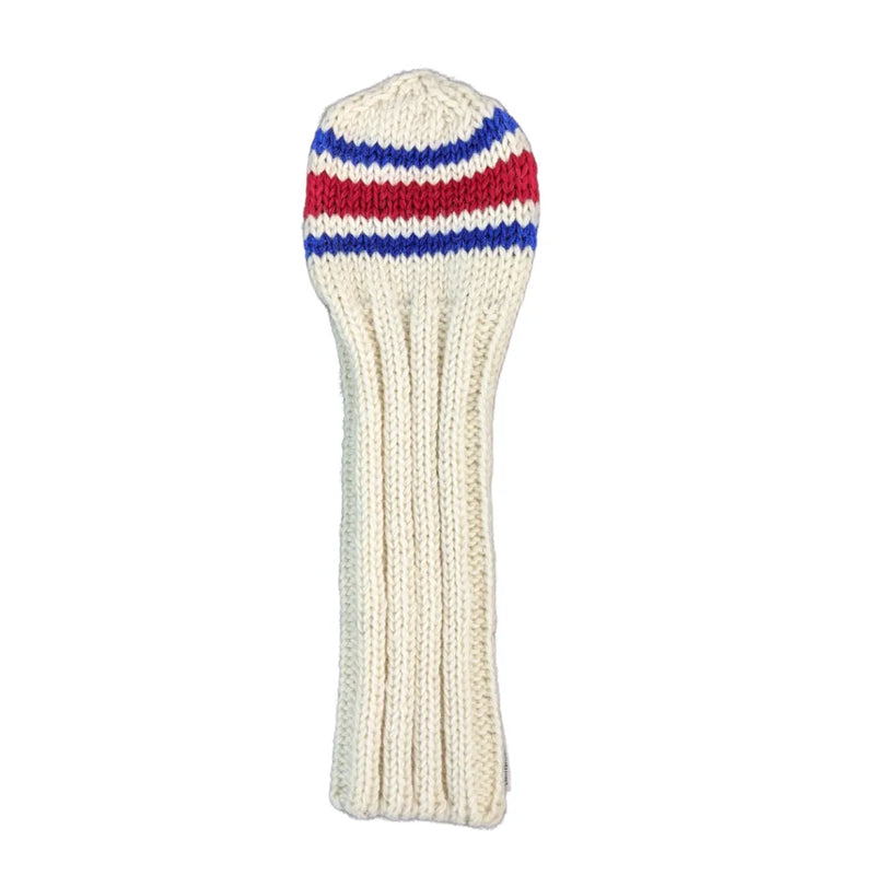 Sunfish: Classic 80s Sock Knit Headcovers (Driver, Fairway, Hybrid, or Set) - Blue and Red