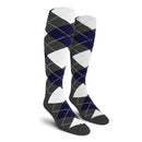 Golf Knickers: Men's Over-The-Calf Argyle Socks - Charcoal/Navy/White Socks