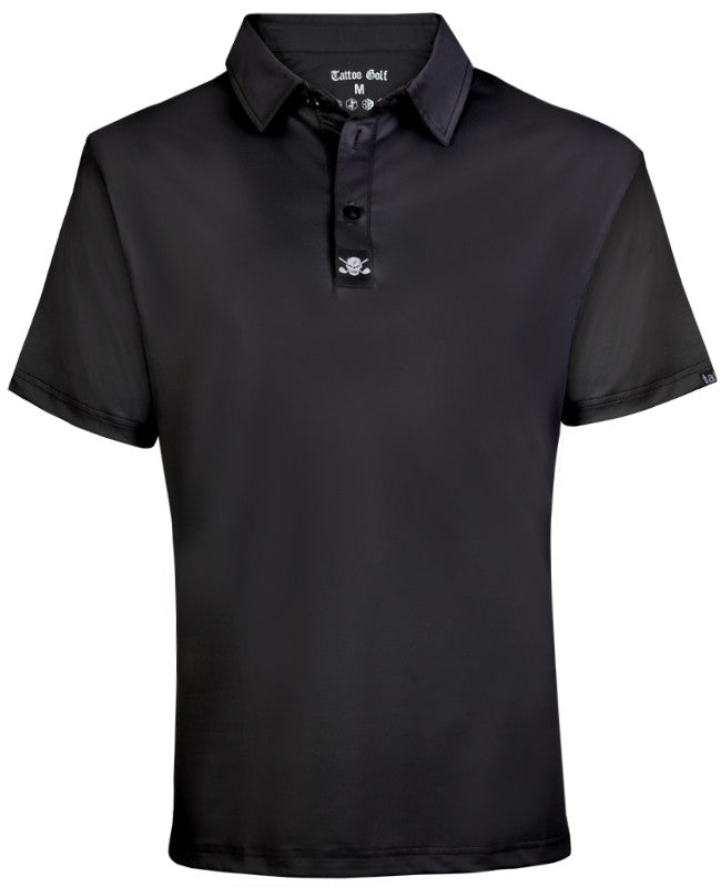 Tattoo Golf: Still Basic Cool-Stretch Golf Shirt - Black