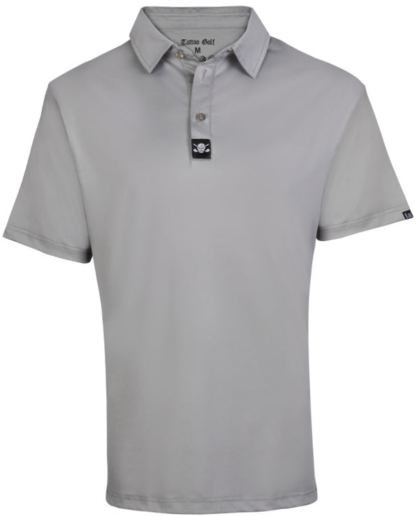 Tattoo Golf: Still Basic Cool-Stretch Golf Shirt - Grey