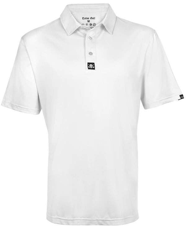 Tattoo Golf: Still Basic Cool-Stretch Golf Shirt - White (Size 2X) SALE