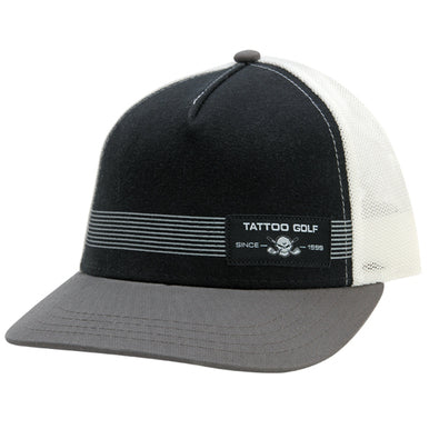 Tattoo Golf: Premium Snap Back Trucker Golf Hat - Black/White
