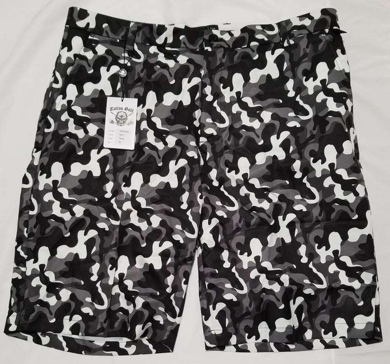 Tattoo Golf: Men's Black Camo ProCool Performance Golf Shorts (Size 38) SALE