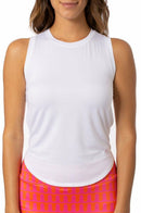 Golftini: Women's Sport Tech Tie Top - White Clothing
