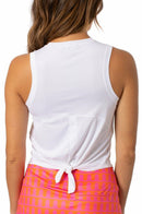Golftini: Women's Sport Tech Tie Top - White Clothing
