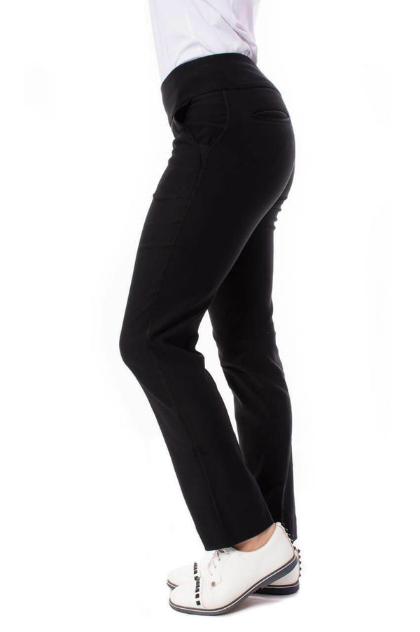Golftini: Women's Trophy Pull-On Stretch Twill Pant - Black