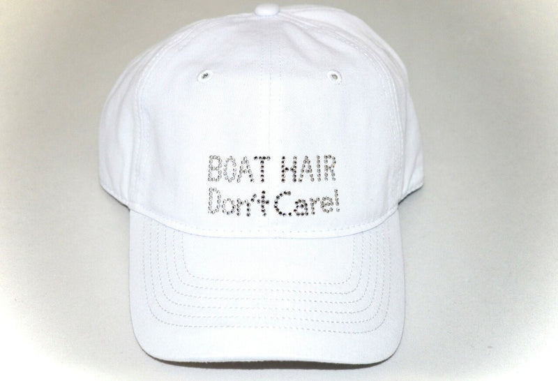 Dolly Mama Ladies Rachel Baseball Hat - Boat Hair Don't Care! on White