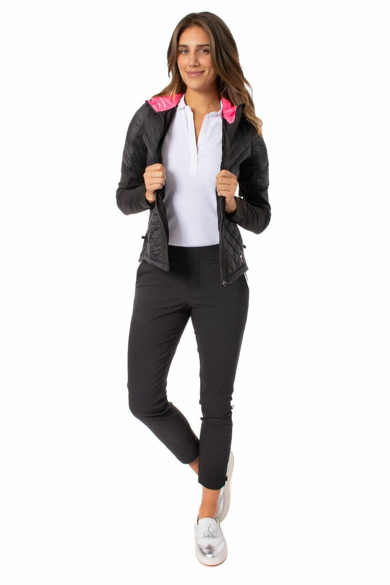 Golftini: Women's Hooded Windbreaker Jacket - Black